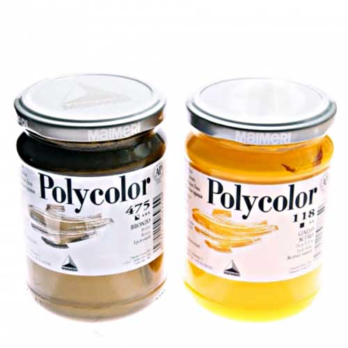 رنگ اکریلیک مایمری مدل پلی کالر polycolor با قوطی شیشه ای 140 میل