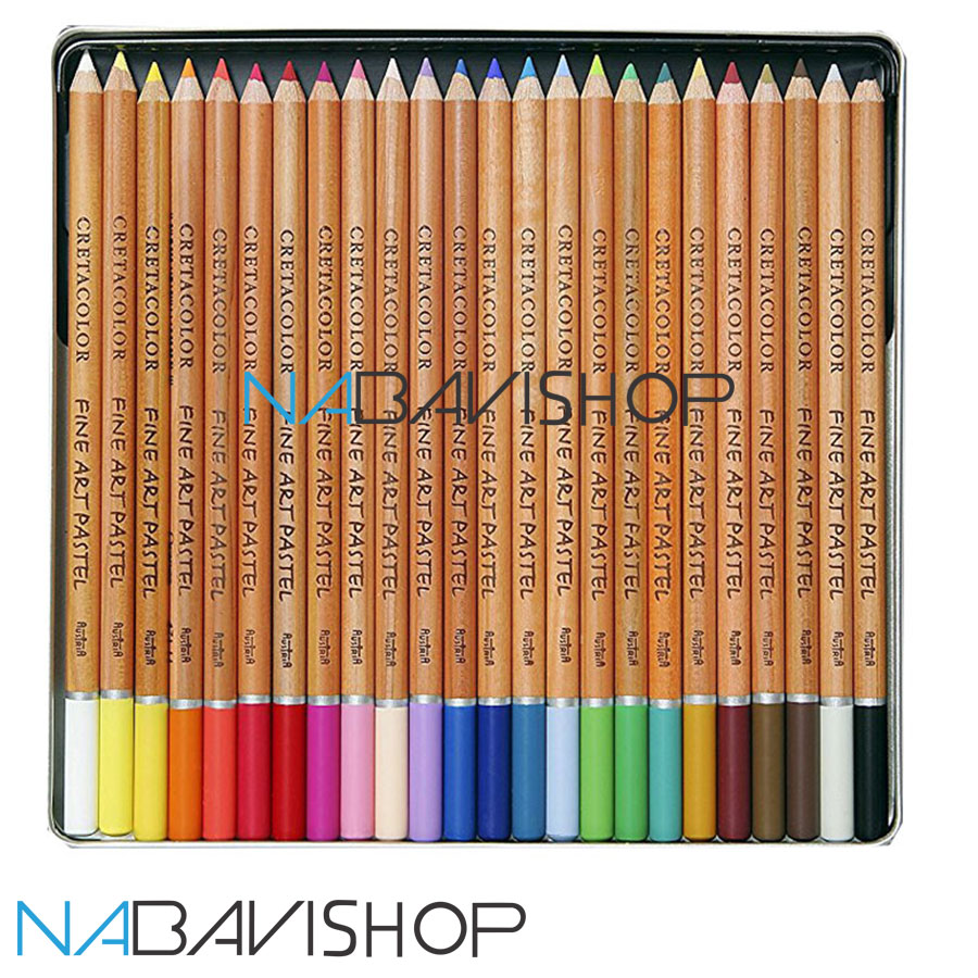 مداد پاستل کرتاکالر 24 رنگ مدل پاستل مدادی کد 47024 جعبه فلزی