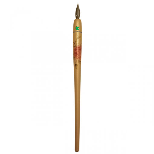 قلم فلزی ایرانی مدل چوبی طرح گل رز