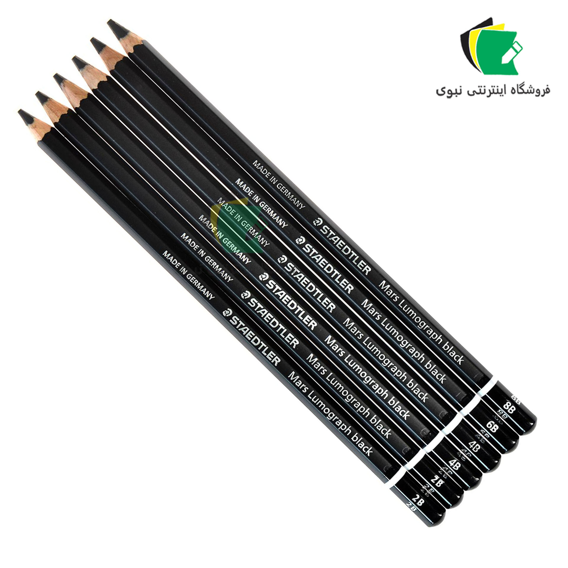 ست مداد کنته استدلر مدل لوموگراف staedtler mars lumogragh black بدنه مشکی بسته 6 عددی