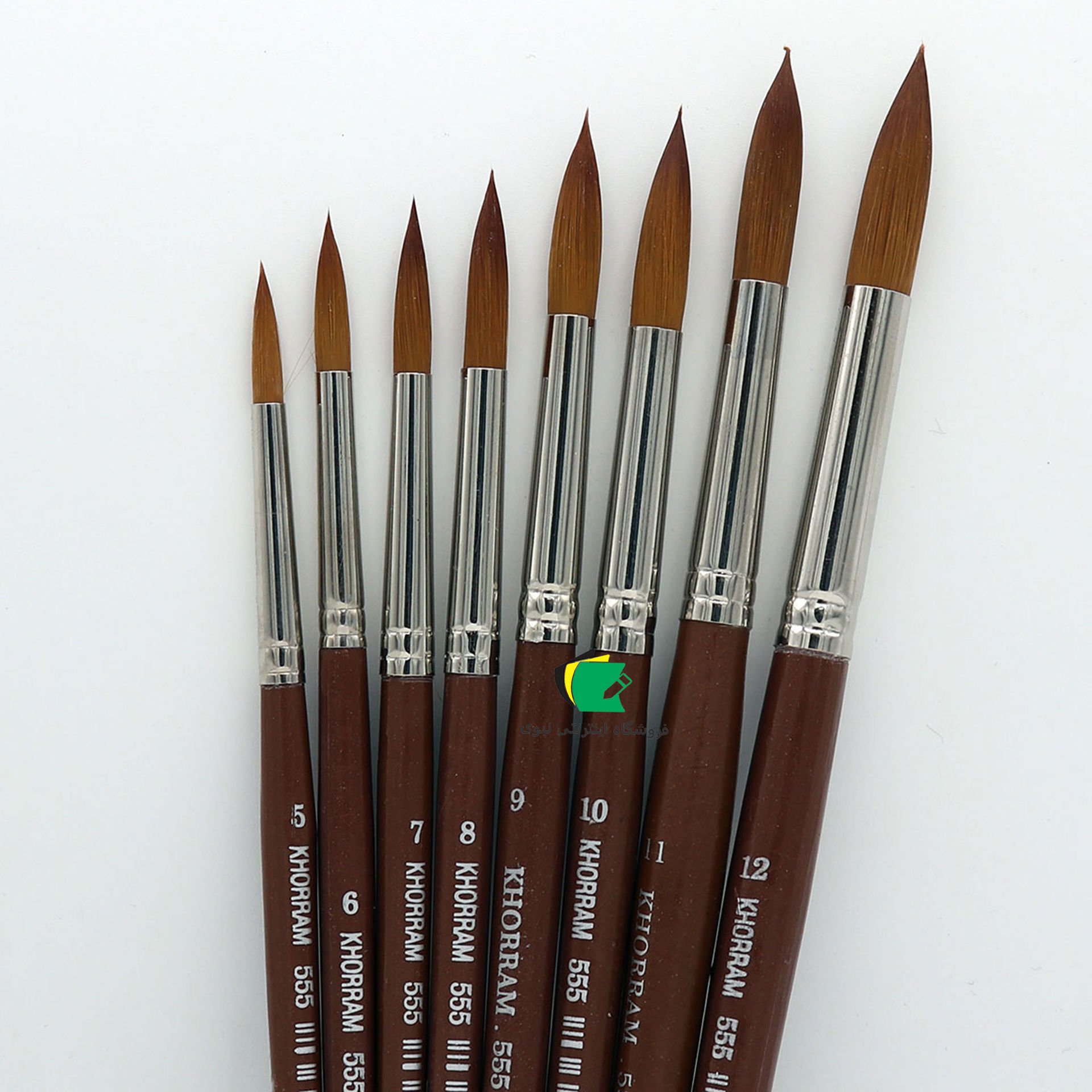 قلم مو گرد خرم  مدل قلمو خرم  سری 555 از شماره 4/0 تا شماره 18