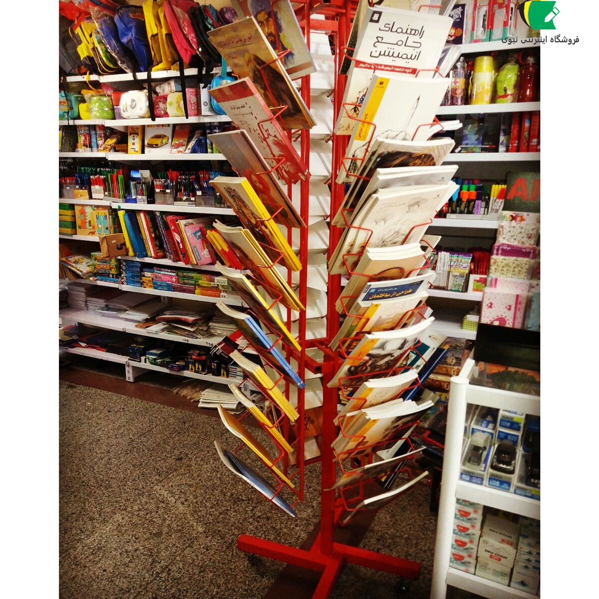 استند کتاب گردان فروشگاهی مدل چهار ضلعی مناسب برای کتاب و کاتالوگ