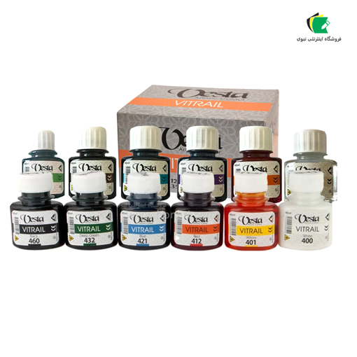 رنگ شیشه ویترای وستا حجم 40 میل تنوع رنگ